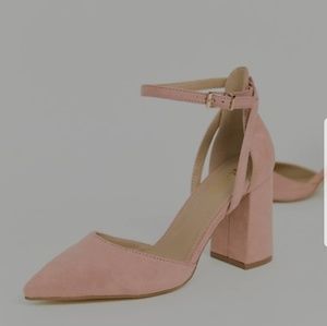 Suede block heels